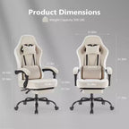 Chaise de bureau ergonomique TUYOHW avec accoudoirs rembourrés, chaise de jeu avec support lombaire, chaise roulante pivotante avec roulettes pour la maison, le bureau
