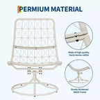 Fauteuil lounge rotatif 360° surdimensionné avec base à bascule en métal, Fauteuil à bascule Papasan en rotin d'hiver avec coussin épais et moelleux de 6,3 po