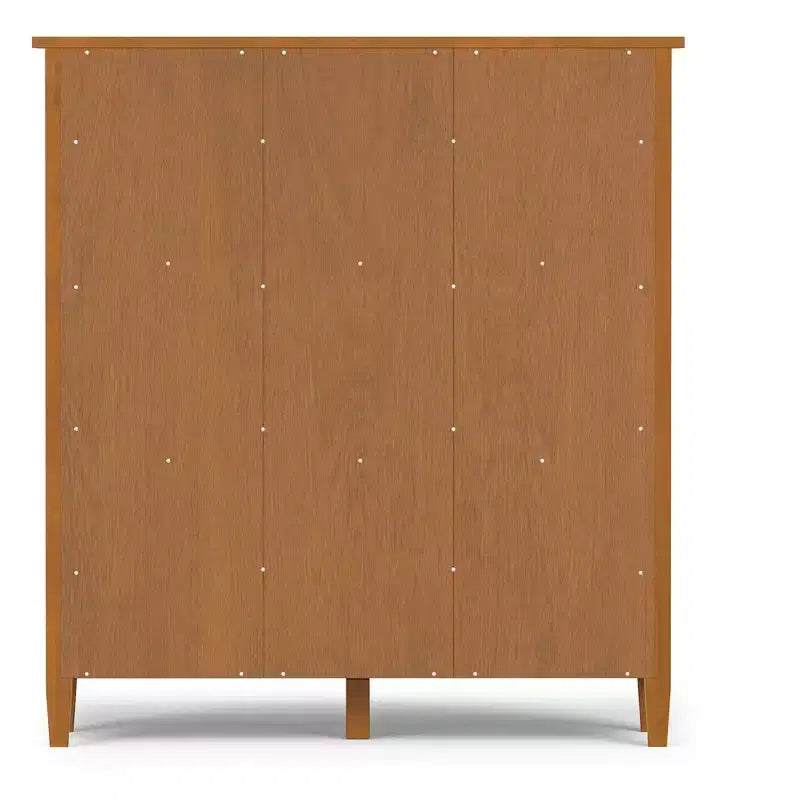 Meuble de rangement 9 cases en bois massif Norfolk, style transitoire, 48 po x 44 po, brun doré clair