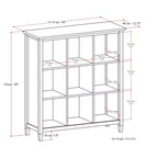 Meuble de rangement 9 cases en bois massif Norfolk, style transitoire, 48 po x 44 po, brun doré clair
