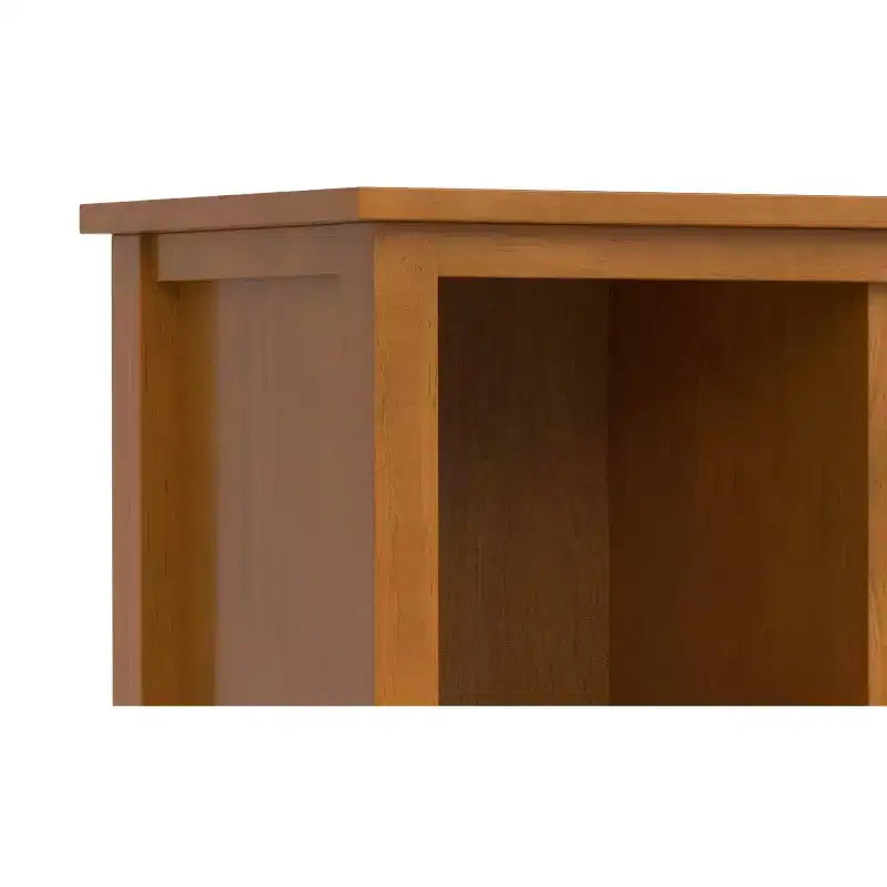 Meuble de rangement 9 cases en bois massif Norfolk, style transitoire, 48 po x 44 po, brun doré clair