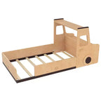 Lit de voiture pour enfants GDFStudio Pei Modern avec tiroirs de rangement, fenêtre et bureau