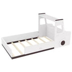 Lit de voiture pour enfants GDFStudio Pei Modern avec tiroirs de rangement, fenêtre et bureau