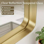 Miroir de salle de bain en aluminium avec cadre profond moderne New England Stories 24 x 36 - Or