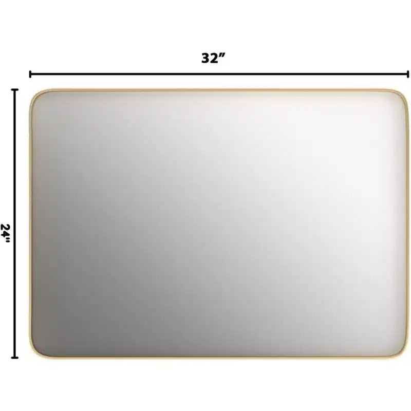 Miroir de salle de bain en aluminium avec cadre profond moderne New England Stories 24 x 36 - Or