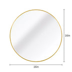Miroir mural rond moderne en or brossé, miroir décoratif cercle en métal pour salon, salle de bain, cheminée - Panipeachy