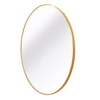Miroir mural rond moderne en or brossé, miroir décoratif cercle en métal pour salon, salle de bain, cheminée - Panipeachy