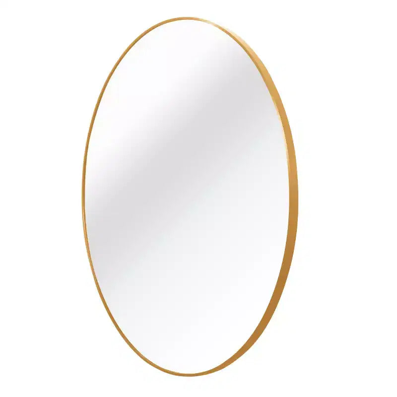 Miroir mural rond moderne en or brossé, miroir décoratif cercle en métal pour salon, salle de bain, cheminée - Panipeachy