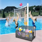 Boîte de rangement, Boîte de rangement extérieure Gris Diamant en rotin PE Organisateur de piscine avec roulettes Résistant aux intempéries