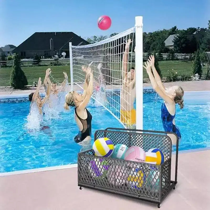 Boîte de rangement, Boîte de rangement extérieure Gris Diamant en rotin PE Organisateur de piscine avec roulettes Résistant aux intempéries