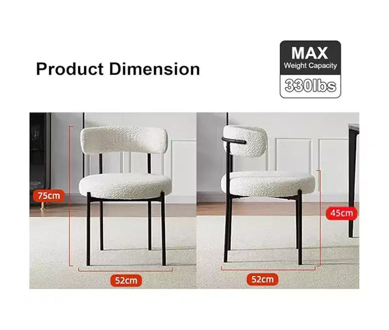 Lot de 2 chaises de salle à manger, chaises en chenille avec dossier moelleux, chaises d'appoint modernes en tissu doux pour salon, cuisine, salle à manger, meubles de maison