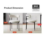 Lot de 2 chaises de salle à manger, chaises en chenille avec dossier moelleux, chaises d'appoint modernes en tissu doux pour salon, cuisine, salle à manger, meubles de maison