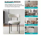 Lot de 2 chaises de salle à manger, chaises en chenille avec dossier moelleux, chaises d'appoint modernes en tissu doux pour salon, cuisine, salle à manger, meubles de maison