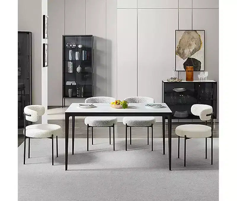 Lot de 2 chaises de salle à manger, chaises en chenille avec dossier moelleux, chaises d'appoint modernes en tissu doux pour salon, cuisine, salle à manger, meubles de maison