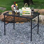 GustoWave Table de Grill Pliante 23,62 x 35,43 x 25,6, Table de Camping Portable, Réglable en Hauteur, pour Camping en Plein Air, Barbecue, Pique-nique, Noir