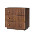 Norbert 3-Drawer Modern End Table with Built-in Charging Station|ART OF LIVING DESIGNS-WALNUT
