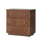 Norbert 3-Drawer Modern End Table with Built-in Charging Station|ART OF LIVING DESIGNS-WALNUT