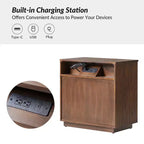 Table d'appoint moderne à 3 tiroirs Norbert avec station de charge intégrée|ART OF LIVING DESIGNS-NOYER