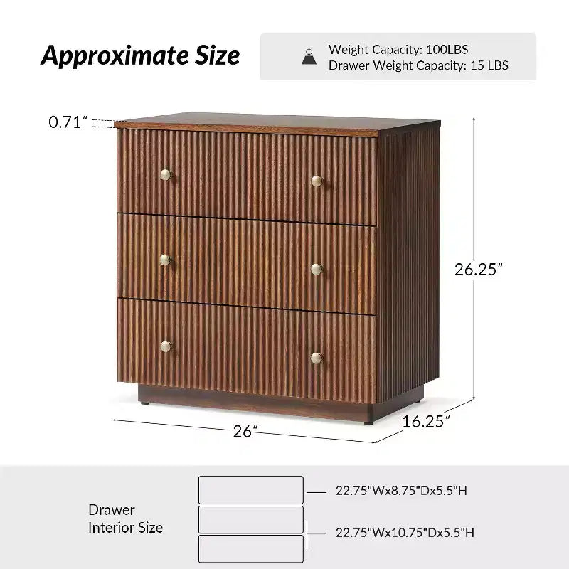 Table d'appoint moderne à 3 tiroirs Norbert avec station de charge intégrée|ART OF LIVING DESIGNS-NOYER