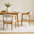 Christopher Knight Home Namjoon Modern Rubberwood Upholstered Dining Chairs with Armrests