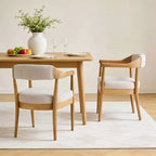 Christopher Knight Home Namjoon Modern Rubberwood Upholstered Dining Chairs with Armrests