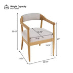 Chaises de salle à manger rembourrées Christopher Knight Home Namjoon modernes en bois d'hévéa avec accoudoirs