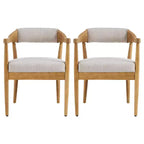Chaises de salle à manger rembourrées Christopher Knight Home Namjoon modernes en bois d'hévéa avec accoudoirs