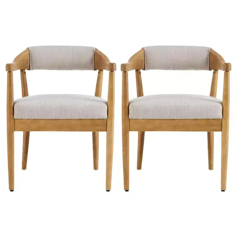 Chaises de salle à manger rembourrées Christopher Knight Home Namjoon modernes en bois d'hévéa avec accoudoirs