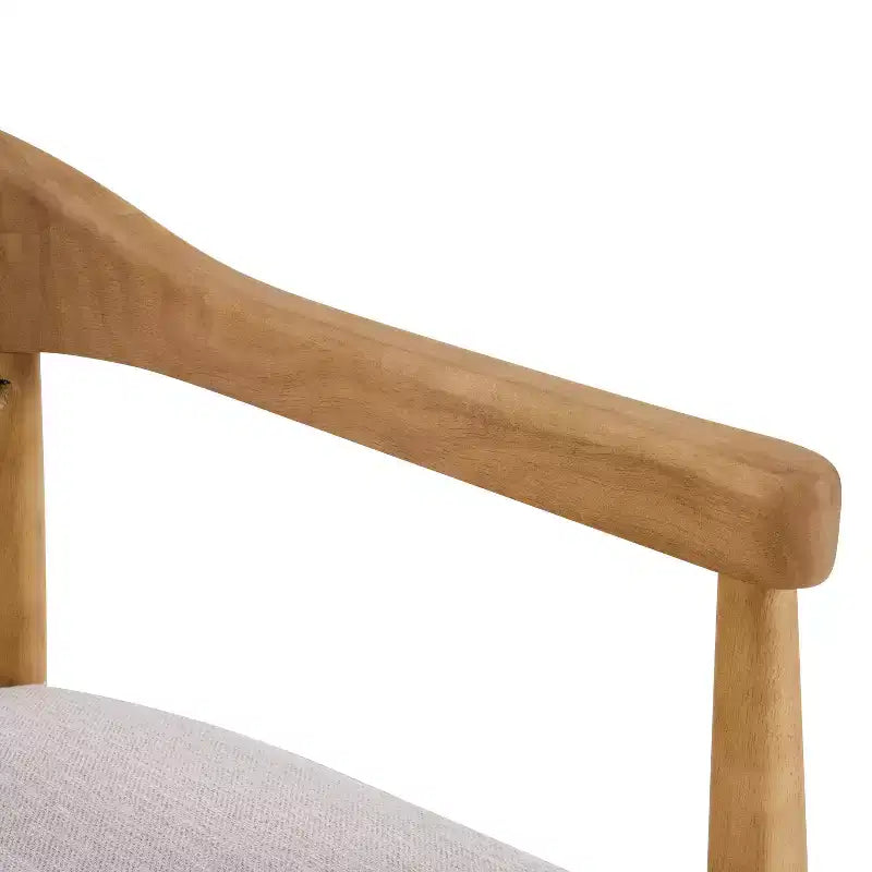 Chaises de salle à manger rembourrées Christopher Knight Home Namjoon modernes en bois d'hévéa avec accoudoirs