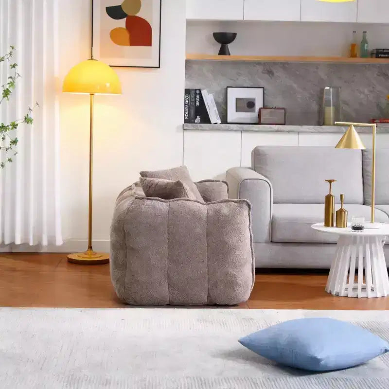 Fauteuil poire souple avec mousse haute résilience, canapé paresseux carré avec repose-pieds, housse pour adultes pour jouer, lire ou regarder la télévision