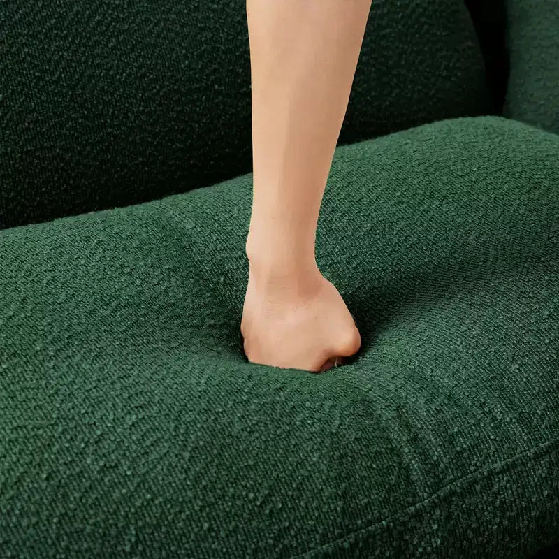 MAYEERTY Repose-pieds Ottomane Moderne en Polyester Bouclé, Tabouret Rembourré pour Salon, Chambre, Bureau