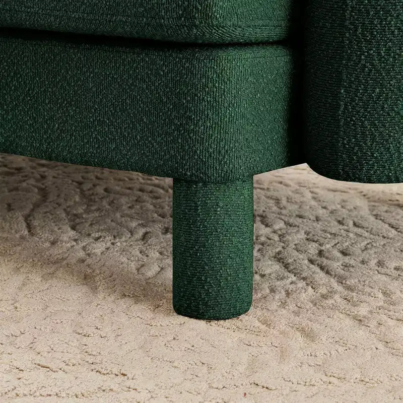 MAYEERTY Repose-pieds Ottomane Moderne en Polyester Bouclé, Tabouret Rembourré pour Salon, Chambre, Bureau