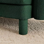 MAYEERTY Repose-pieds Ottomane Moderne en Polyester Bouclé, Tabouret Rembourré pour Salon, Chambre, Bureau
