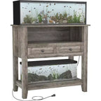 20-29 Gallon Aquarium Rack , 660 Pound Heavy Fish Tank Rack with Drawer and Open Storage Space for Storing Reptile Turtle Tanks