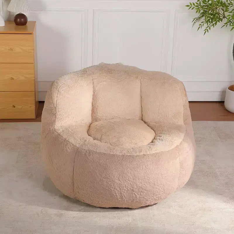 YOSIMFUR Oversized Bean Bag Chairs,Multicolor Faux Fur Couch Filled with Shredded Sponge,Large Lounger Sofa For Living Room