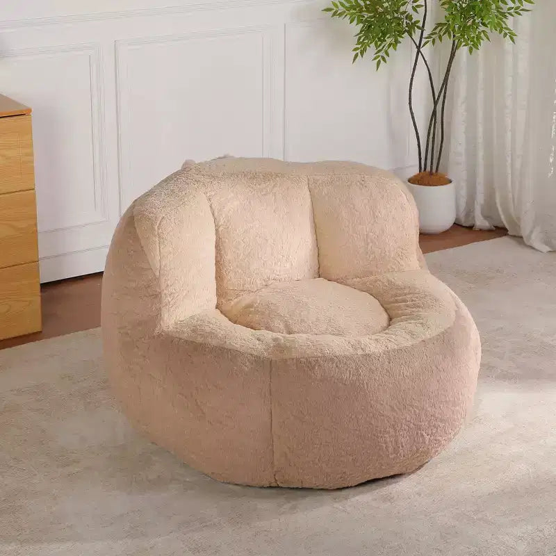 YOSIMFUR Fauteuils poufs géants, Canapé en fausse fourrure multicolore rempli d'éponge déchiquetée, Grand canapé-lit pour salon