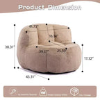 YOSIMFUR Fauteuils poufs géants, Canapé en fausse fourrure multicolore rempli d'éponge déchiquetée, Grand canapé-lit pour salon