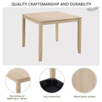 MAYEERTY Ensemble de salle à manger moderne 5 pièces pour 4 personnes, en bois de chêne clair et beige pour cuisine et salon