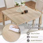 MAYEERTY Ensemble de salle à manger moderne 5 pièces pour 4 personnes, en bois de chêne clair et beige pour cuisine et salon