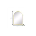 Miroir d'appoint encadré en métal arqué doré 30" HomeRoots
