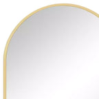 Miroir d'appoint encadré en métal arqué doré 30" HomeRoots
