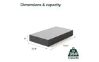 Sommier Zinus 9 pouces Twin WonderBox(TM) Smart Box Spring, base de matelas à montage rapide, cadre métallique durable, gris