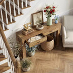 MAYEERTY Table console de ferme de 63 pouces, table d'entrée avec pieds en H et 2 tiroirs