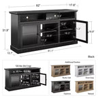 JVNOXK Meuble TV Chicago de 157 cm, pouvant accueillir des téléviseurs jusqu'à 65 pouces, avec finition aspect bois clair, rangement ouvert, couleur naturelle
