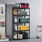 Étagères de Rangement VEVOR, 907 kg, Étagères de Garage à 5 Niveaux, Étagères Métalliques Réglables de 45,7 P x 91,4 L x 182,9 H pour Étagères de Garage, Étagère Utilitaire, Noir