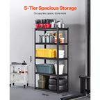 Étagères de Rangement VEVOR, 907 kg, Étagères de Garage à 5 Niveaux, Étagères Métalliques Réglables de 45,7 P x 91,4 L x 182,9 H pour Étagères de Garage, Étagère Utilitaire, Noir