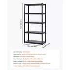 Étagères de Rangement VEVOR, 907 kg, Étagères de Garage à 5 Niveaux, Étagères Métalliques Réglables de 45,7 P x 91,4 L x 182,9 H pour Étagères de Garage, Étagère Utilitaire, Noir