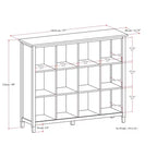 Meuble de rangement 12 casiers transitionnel en BOIS MASSIF Norfolk 48 po x 57 po, brun doré clair