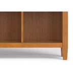 Meuble de rangement 12 casiers transitionnel en BOIS MASSIF Norfolk 48 po x 57 po, brun doré clair