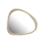 Miroir mural asymétrique en pin massif 45", grand miroir décoratif moderne en forme d'étang organique pour salon - Panipeachy